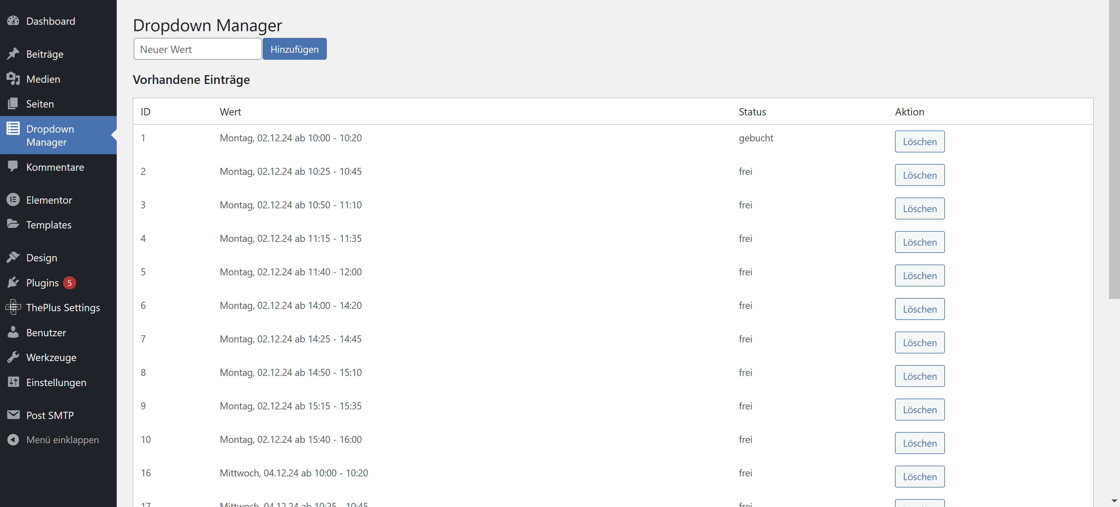 Wordpress-Elementor Dropdown Manager